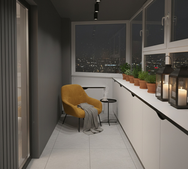 Шкаф распашной на балкон Обри